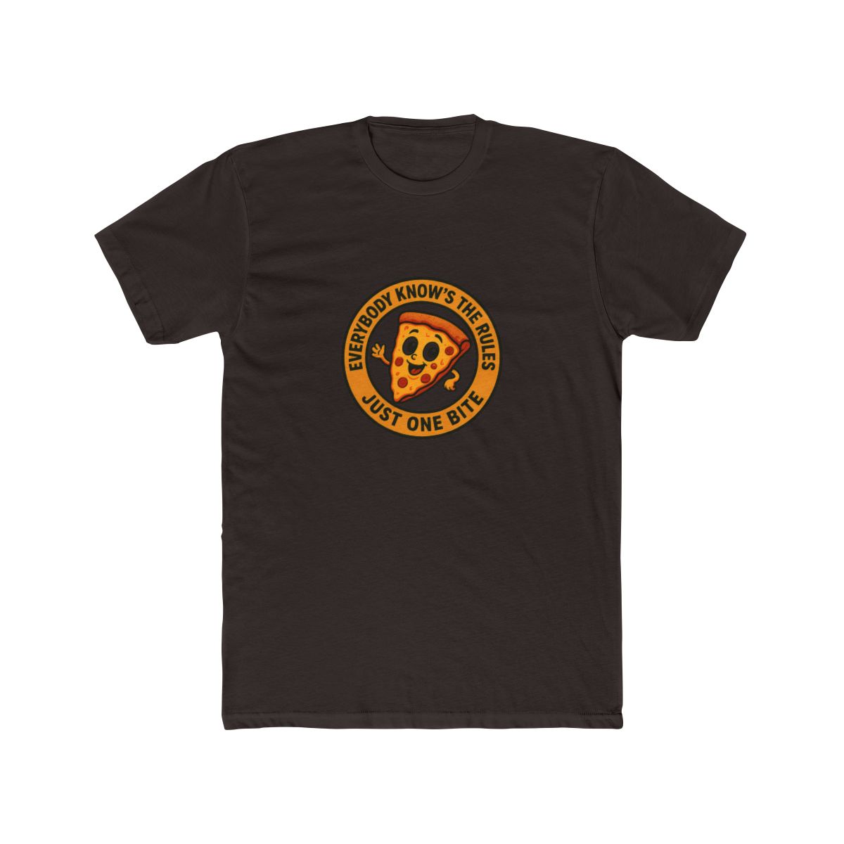 Smiling Pizza Slice 'Just One Bite' Rule T-Shirt - alternate angle 4, merchandise