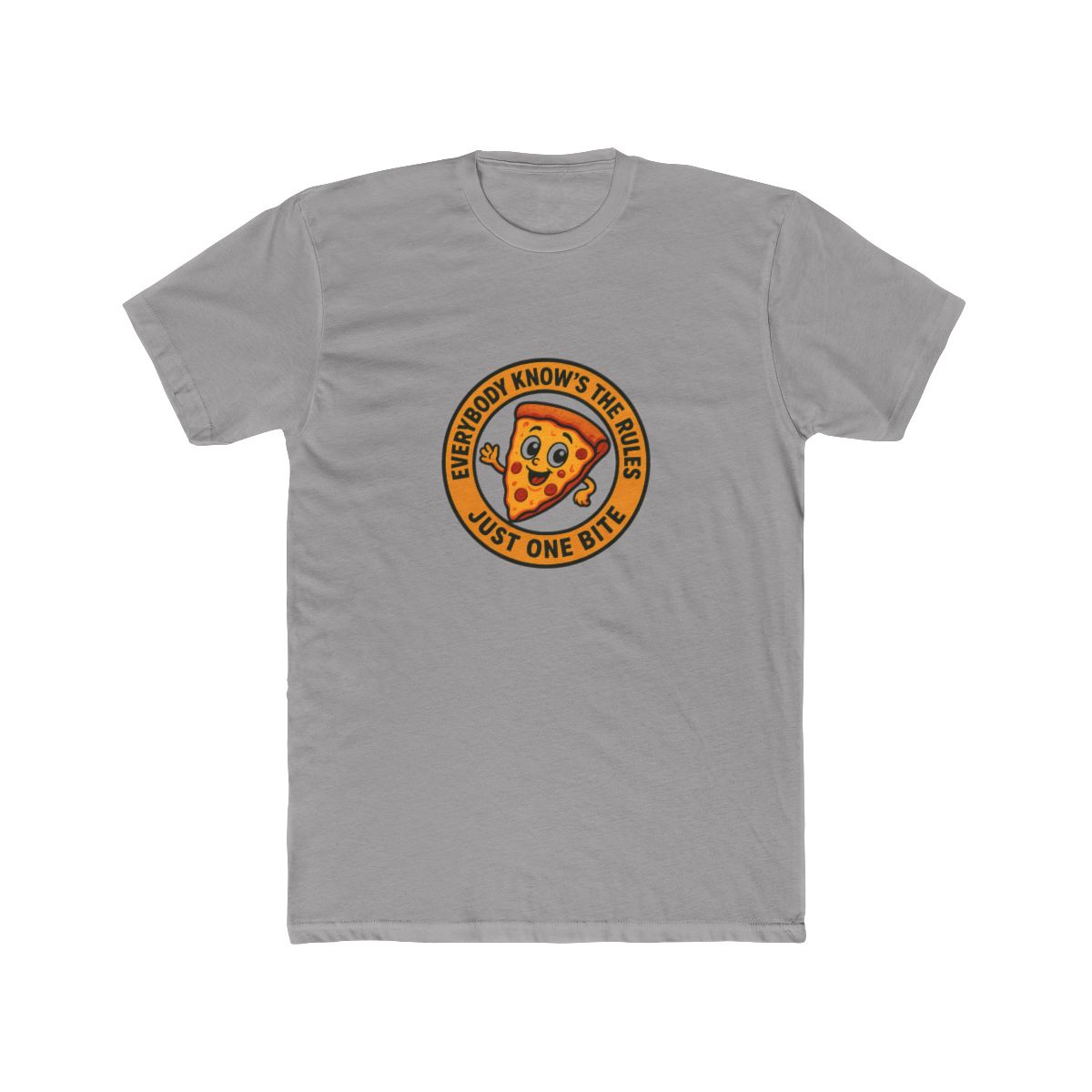 Smiling Pizza Slice 'Just One Bite' Rule T-Shirt - alternate angle 3, merchandise
