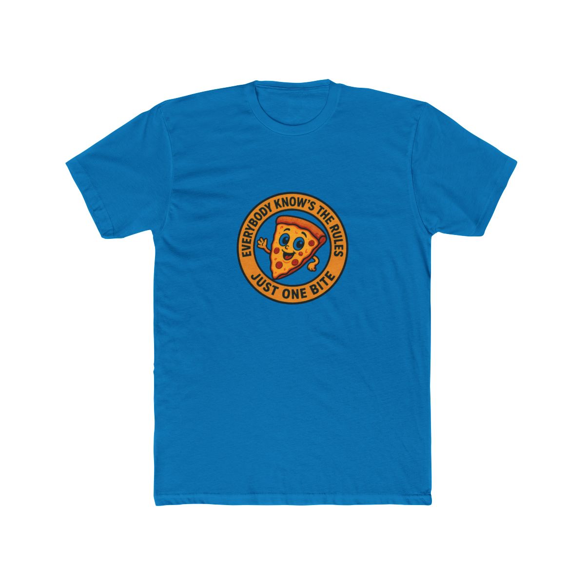 Smiling Pizza Slice 'Just One Bite' Rule T-Shirt