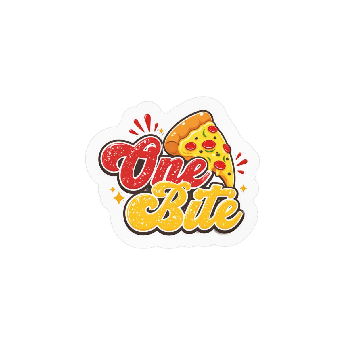 One Bite Pizza Sticker | Funny Foodie Vinyl Decal - Official Stickers merchandise