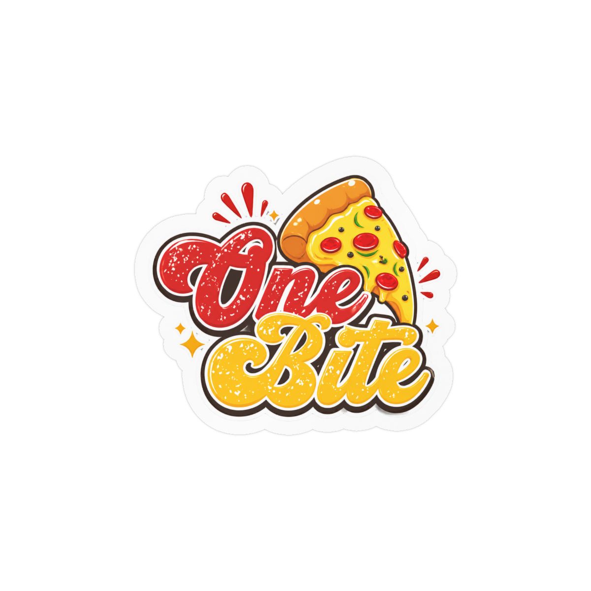 One Bite Pizza Sticker | Funny Foodie Vinyl Decal