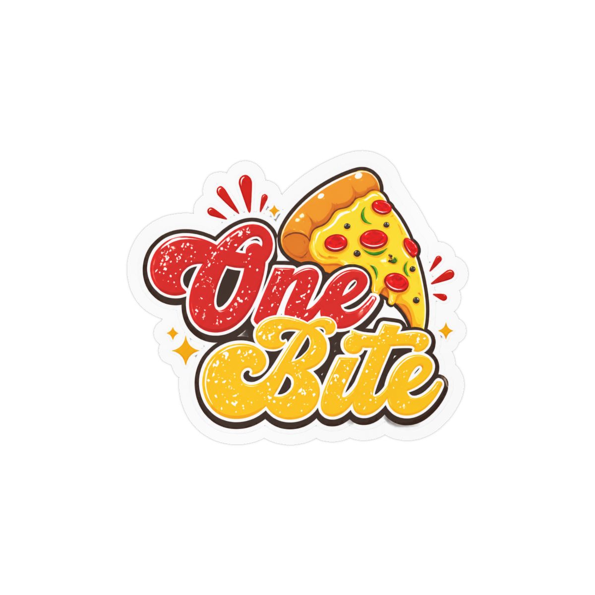One Bite Pizza Sticker | Funny Foodie Vinyl Decal